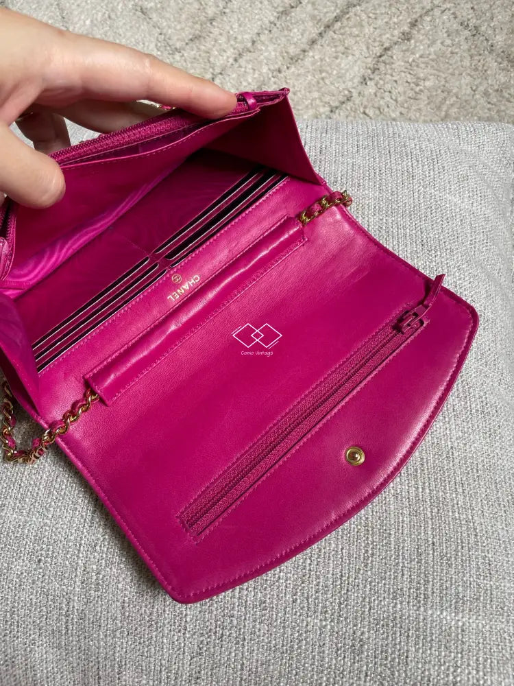 Chanel Speckled Fuchsia Caviar Wallet On Chain (Woc) 24Kghw