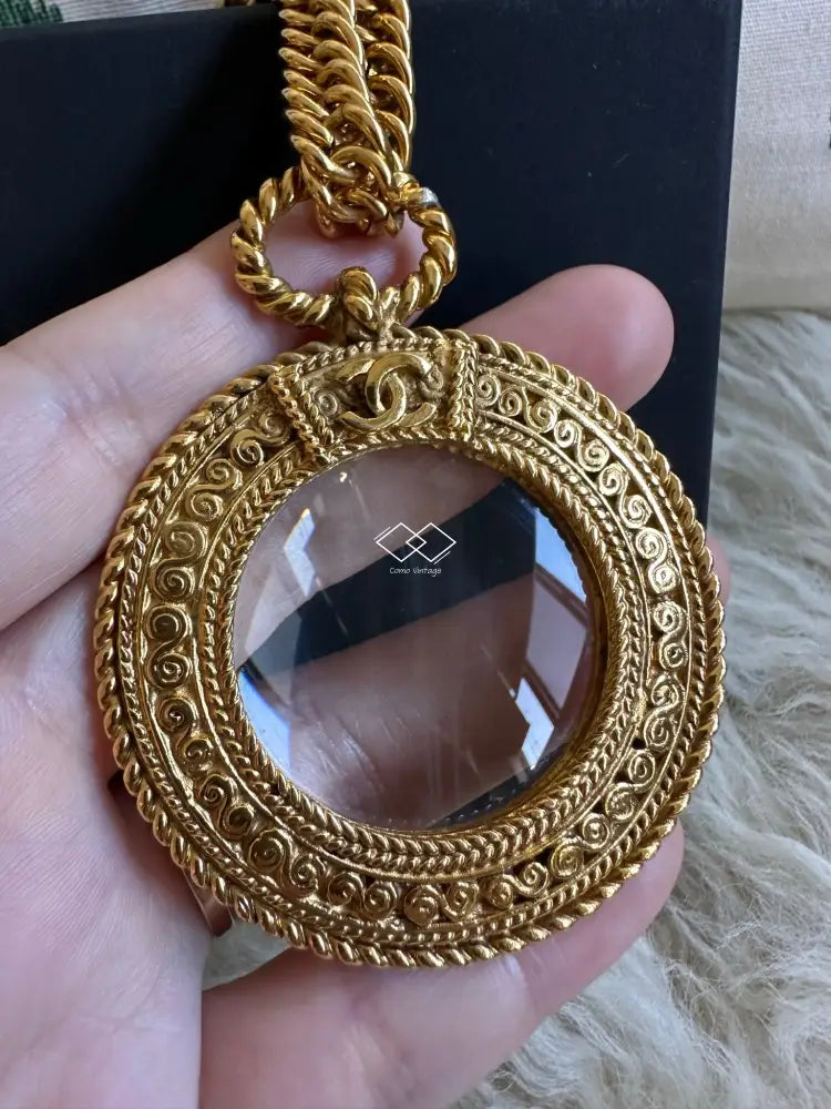 Chanel Vintage Magnifying Glass Pendant Necklace COLLECTOR S ITEM
