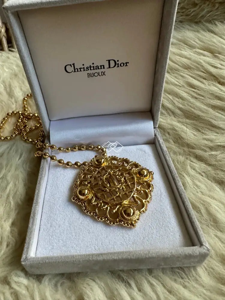 Christian Dior Signed Gold Plated Hallmark Necklace CD Monogram Pendant -  Etsy